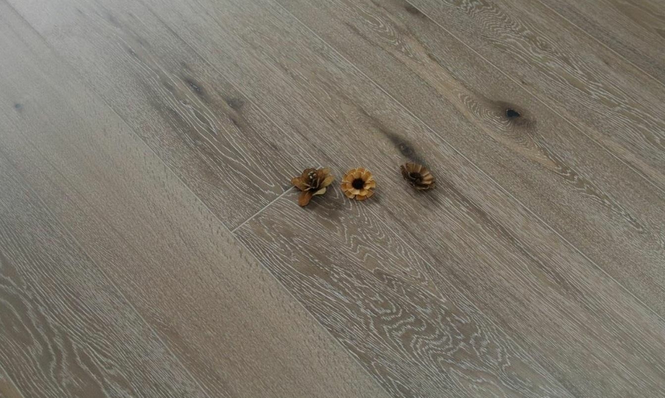 Tradition Select Engineered Oak Flooring, Brushed & Smoked, White UV Oiled 189x15x1860mm Image