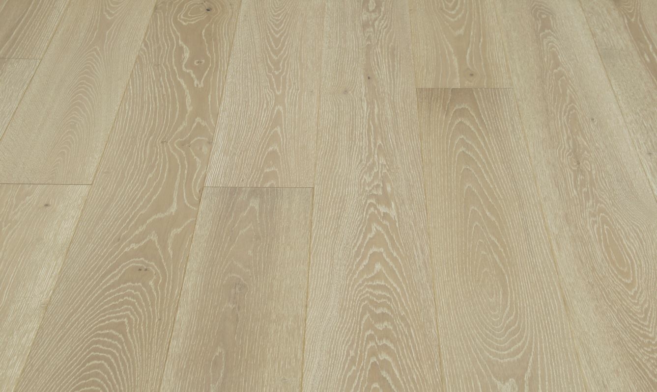 Tradition Select Engineered Oak Flooring, Brushed & Smoked, White UV Oiled, 190x14x1900mm Image