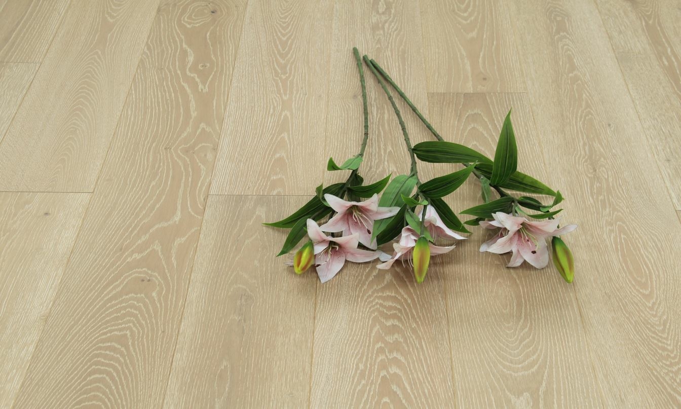 Tradition Select Engineered Oak Flooring, Brushed & Smoked, White UV Oiled, 190x14x1900mm Image