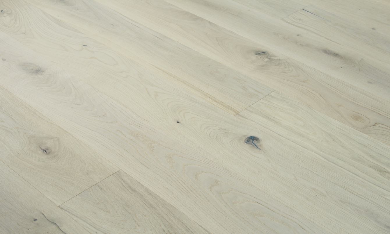 Tradition Select Engineered Oak Flooring, Brushed, White UV Oiled 190x14x1900mm Image