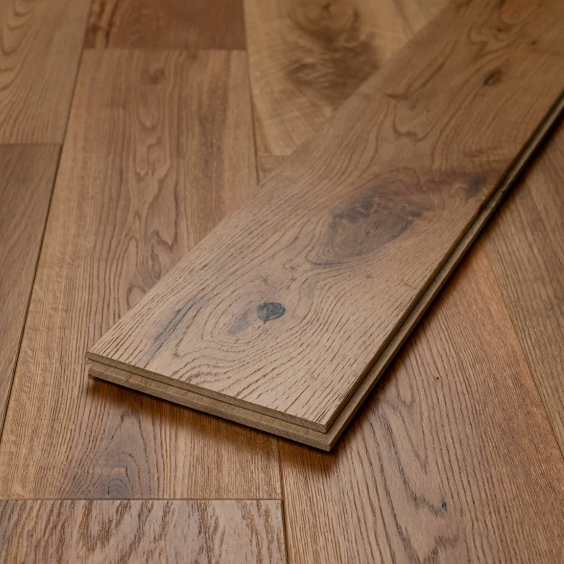Tradition Solid Oak Flooring, Natural, Brushed, Oiled, RLx150x18mm Image