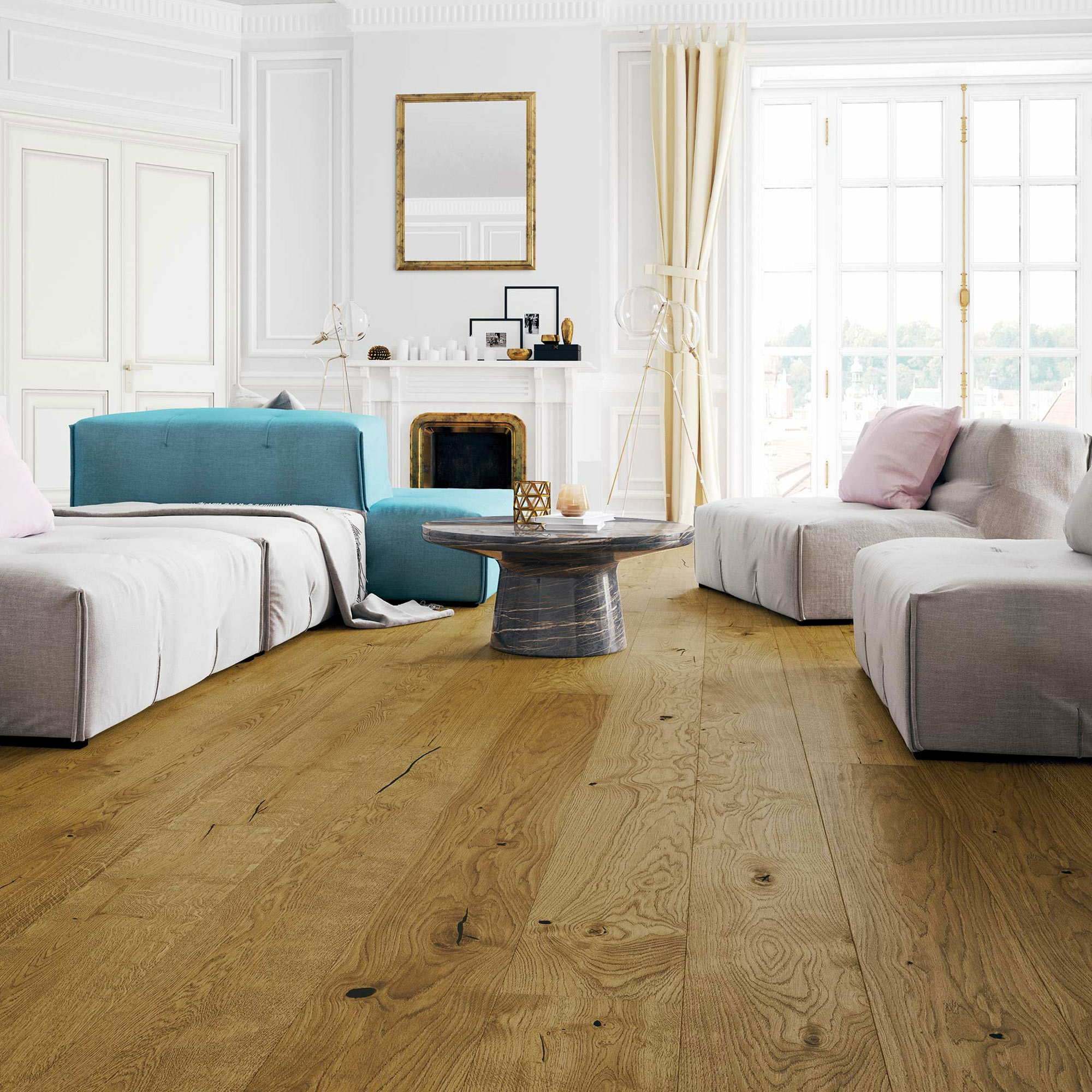 V4 Driftwood, Embered Oak Engineered Flooring, Rustic, Stained, Brushed & Matt Lacquered, 207x14x2200mm Image