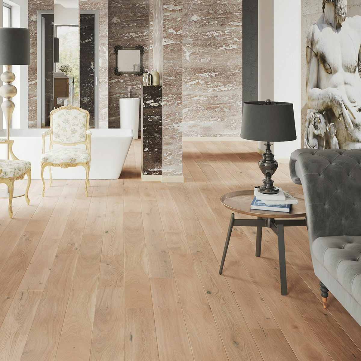 V4 Driftwood, Jetsam Oak Engineered Flooring, Rustic, Stained, Brushed & Matt Lacquered, 180x14x2200mm Image