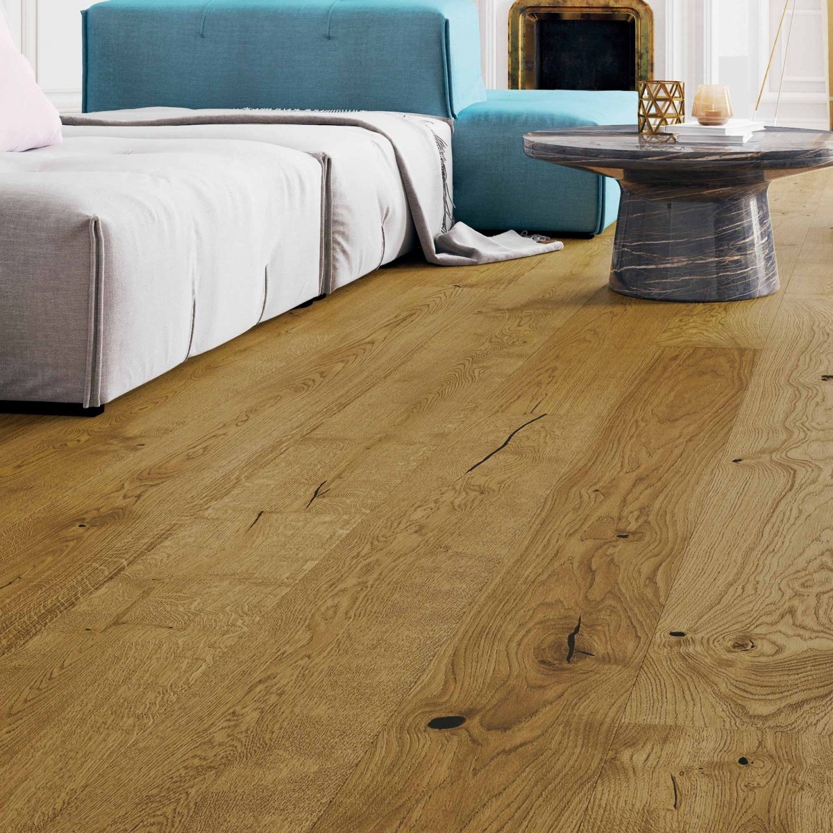 V4 Driftwood, Embered Oak Engineered Flooring, Rustic, Stained, Brushed & Matt Lacquered, 207x14x2200mm Image