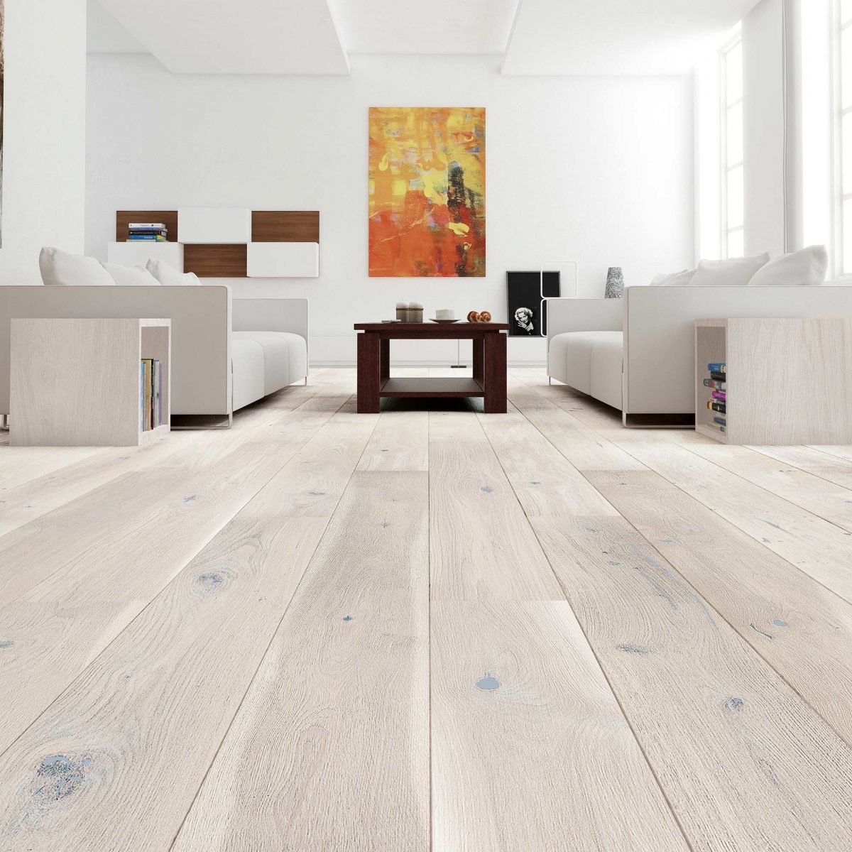 V4 Driftwood, Lichen White Oak Engineered Flooring, Rustic, Stained, Brushed & Matt Lacquered, 207x14x2200mm Image