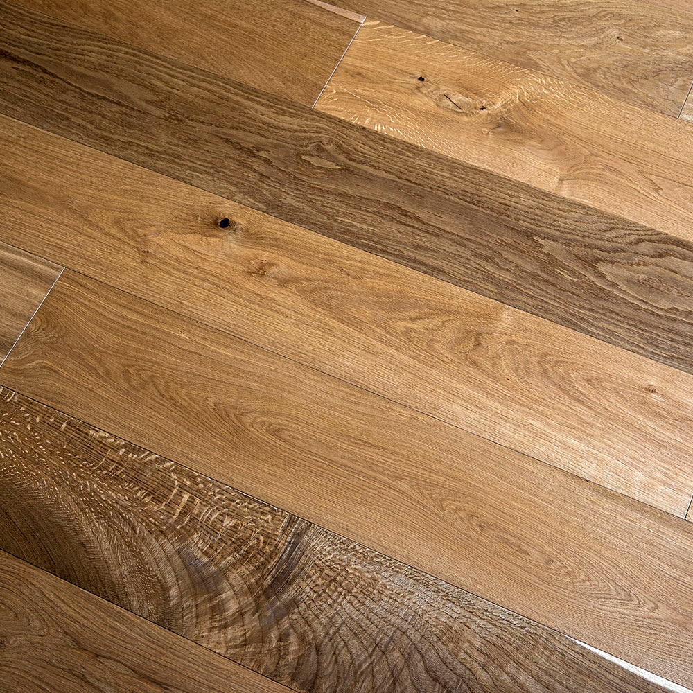 V4 Deco Plank, Smoked Oak Engineered Flooring, Rustic, Brushed & UV Oiled, 190x14x1900mm Image