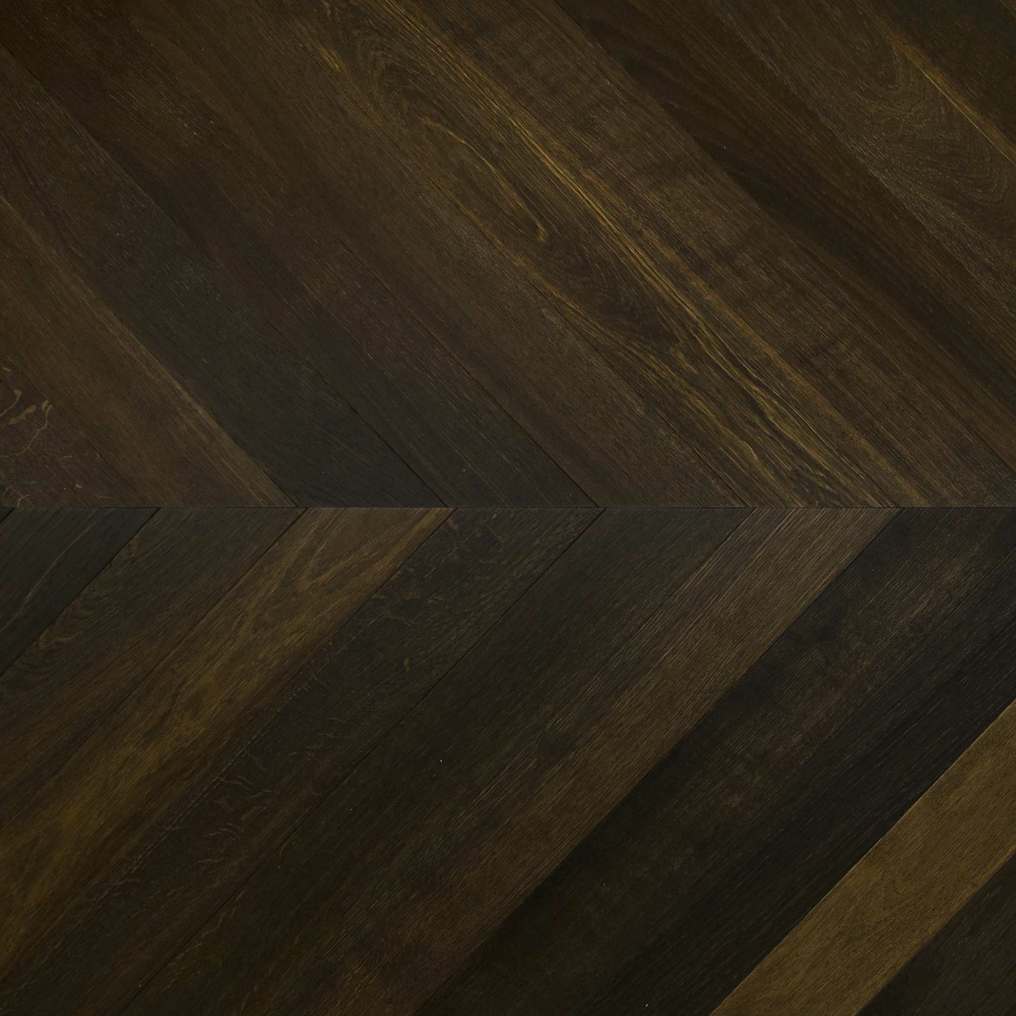 V4 Tundra Chevron, Smoked Oak Engineered Flooring, Rustic, Brushed & UV Oiled, 90x10x610mm Image