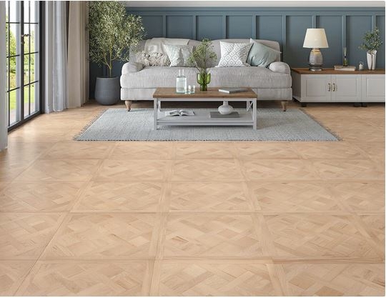 Vadstena Versailles Engineered Oak Flooring, Rustic, Brushed, Unfinished 600x14x600mm Image