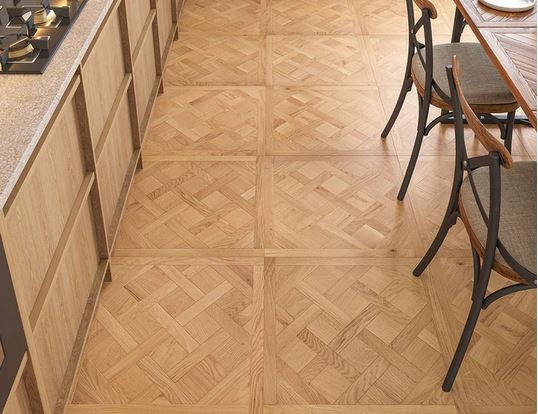 Vaxholm Versailles Engineered Oak Flooring, Rustic, Brushed, UV Oiled, 600x14x600mm Image