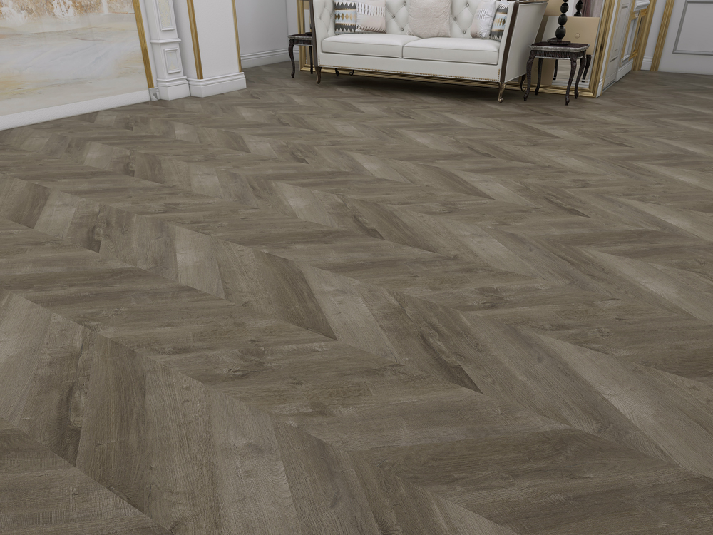 Xylo Fitzrovia Chevron, Silver Rock SPC Vinyl Flooring, 127x6x600mm Image