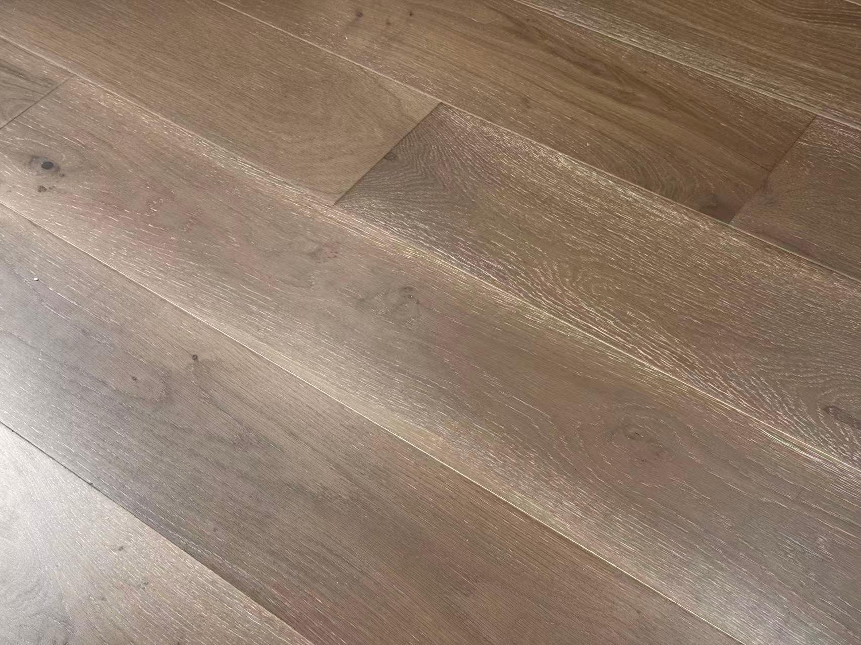 Tradition Engineered Oak Flooring, Sandy Grey, Brushed, UV Oiled, 190x14x1900mm Image