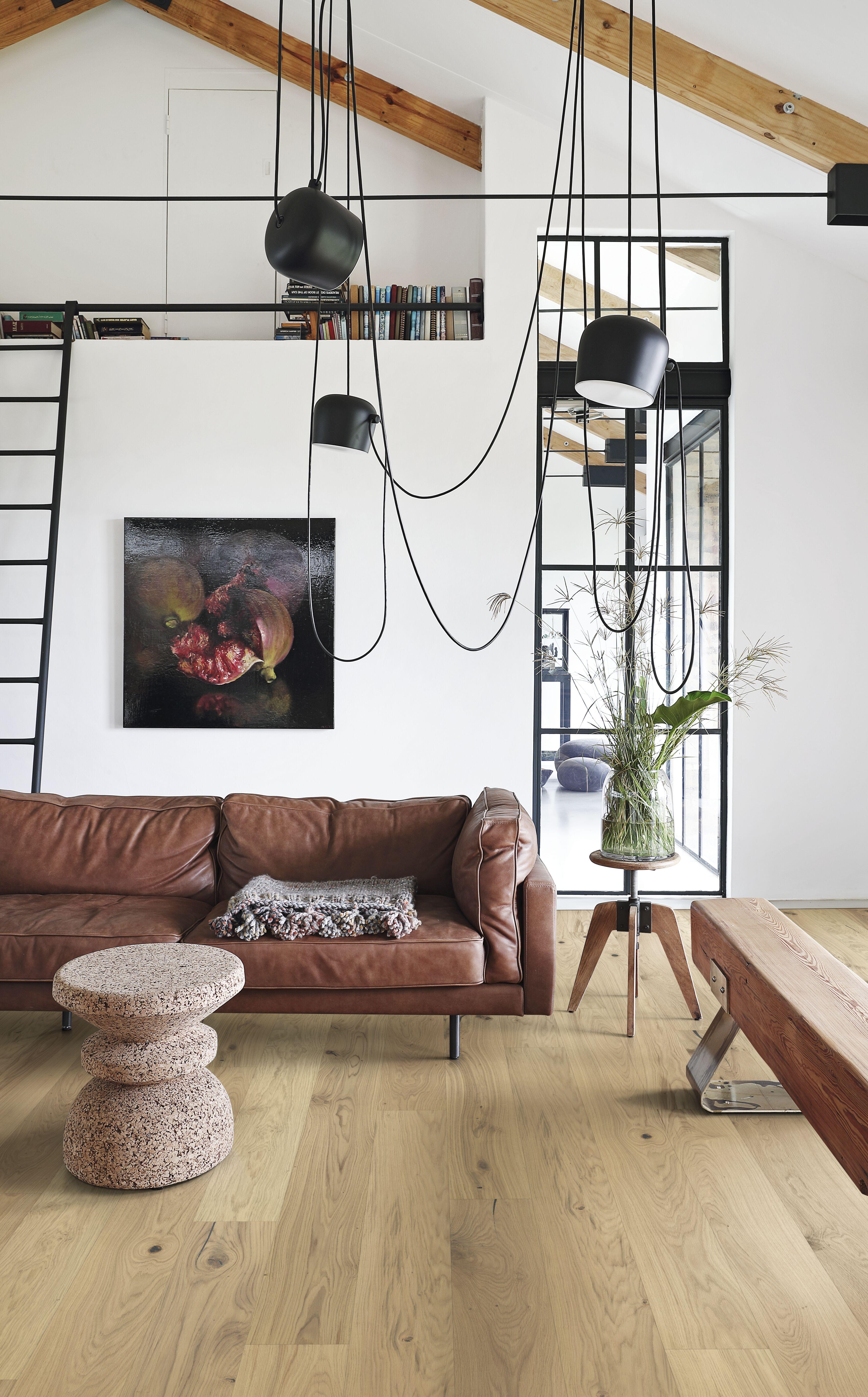 Kahrs Beyond Retro Oak Urban Brown Plank Engineered Flooring, Brushed & Ultra Matt Lacquered, 187x15x2420mm Image