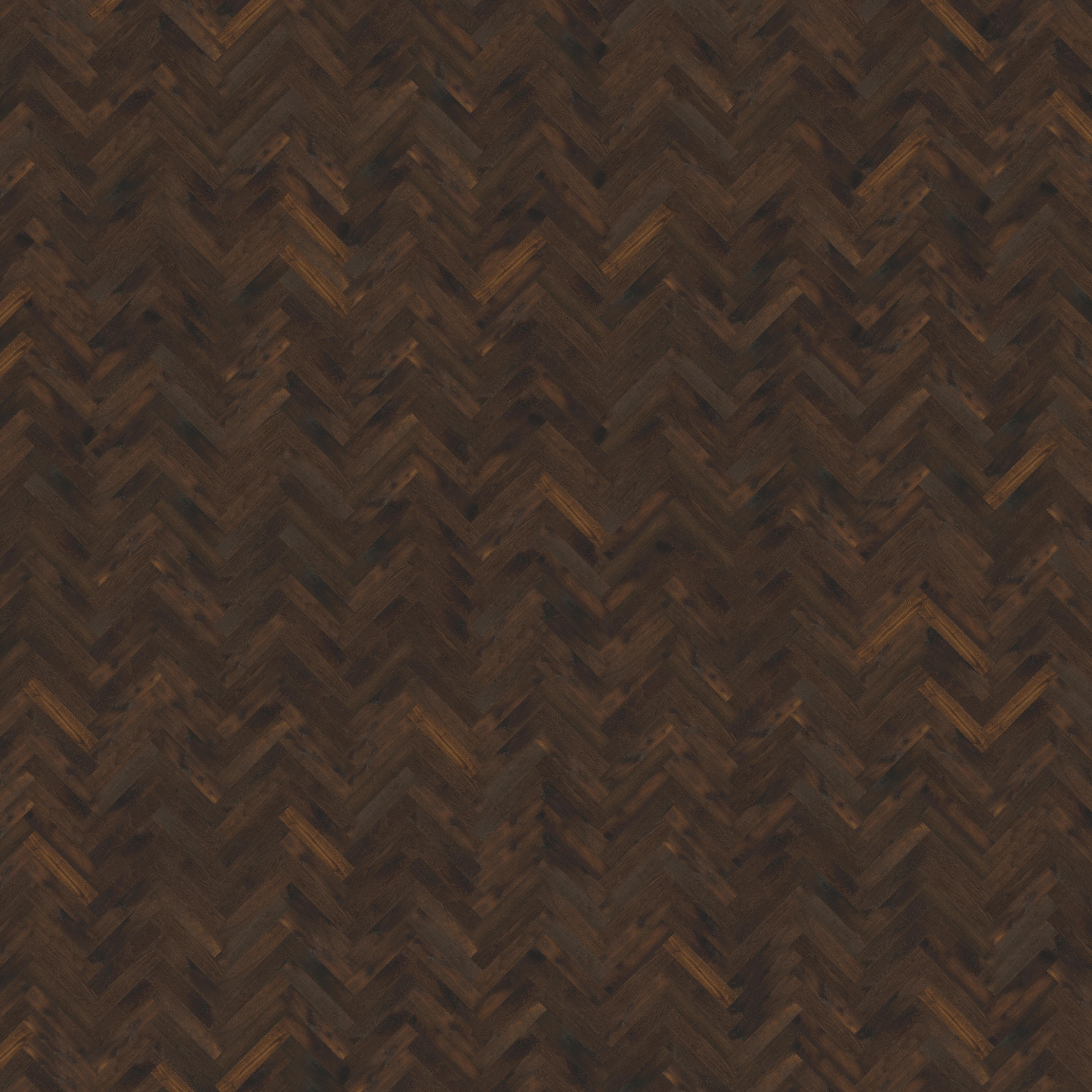 Kahrs Large Herringbone Oak Herringbone Cd Smoked Dark Engineered Flooring, Brushed & Oiled, 120x11x600mm Image