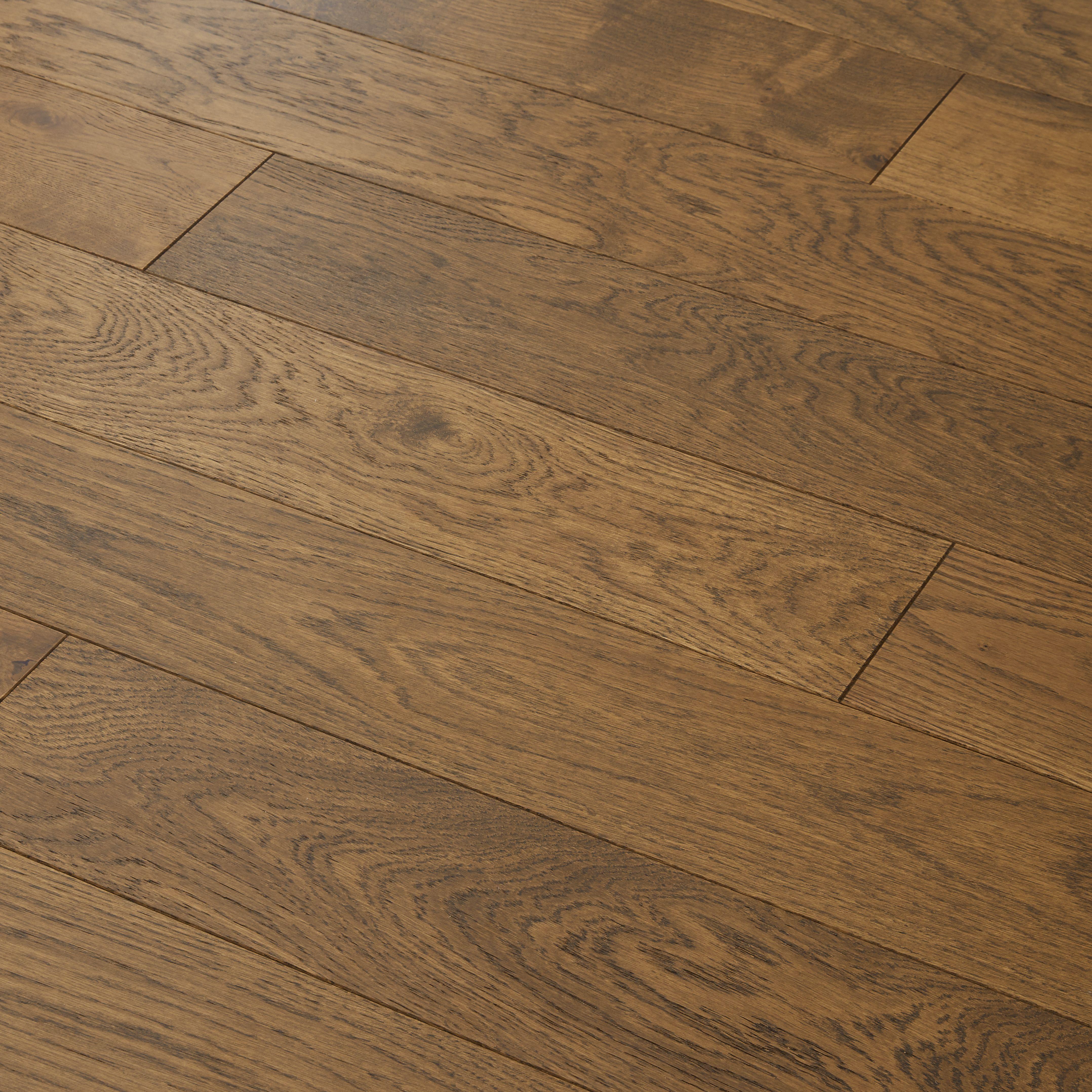 Evergreen Camden Mocha Oak Engineered Flooring, Brushed & UV Lacquered, 150x14xRLmm Image